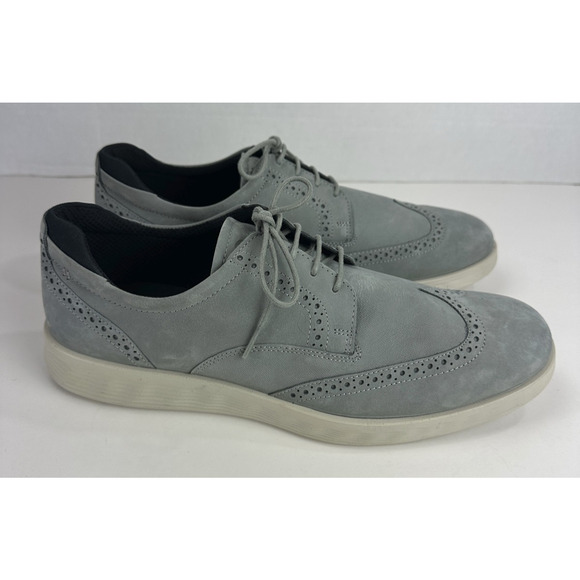 ECCO S Lite Hybrid Grey Oxford Wingtip Shoes Nubuck Brogue EU 45 Men's US 11 - Picture 12 of 16